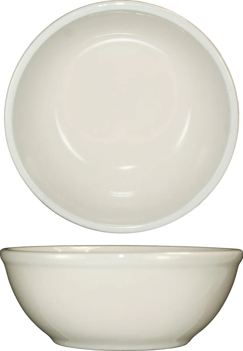 International Tableware RO-15 Roma American White Rolled Edge China Oatmeal / Nappie Bowl 4-1/2 oz. - 36/Case