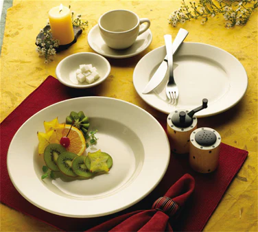 International Tableware RO-15 Roma American White Rolled Edge China Oatmeal / Nappie Bowl 4-1/2 oz. - 36/Case - Image 3