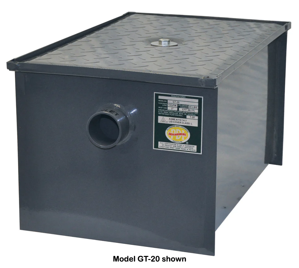 John Boos GT-20-X Grease Interceptor 20 lb. Grease Trap