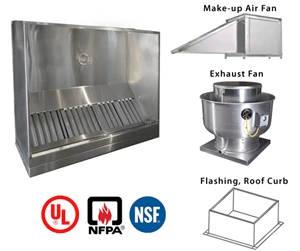 JRSVH9-PFF 9ft Jean's Canopy Vent Hood with Plenum, Exhaust Fan, Make-up Air Fan and Flashing System - Image 2