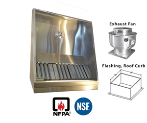 JRSVHSP8-FF 8ft Jean's Shallow Front Vent Hood with Exhaust Fan and Flashing - Image 2