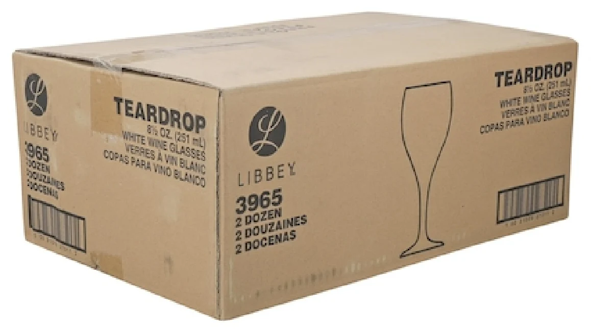 Libbey 3965 Teardrop White Wine Glass 8-1/2 oz. - Clear - 24/Case - Image 3
