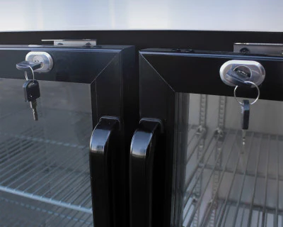 Migali C-BB60G-HC Competitor Series Black Back Bar Cooler 2 Glass Door Refrigerator w/R290 60" -  (2) 1/2 Keg Capacity - Image 2