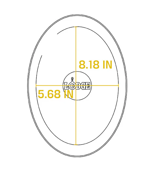 Lodge LOSH3 Oval Seasoned Cast Iron Serving Griddle w/o Handle 10" x 7-1/2" - Image 6