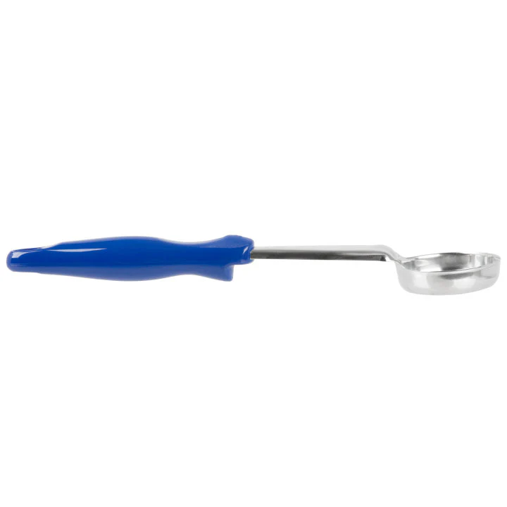 Vollrath 6432230 Jacob's Pride Color-Coded One-Piece Heavy-Duty Stainless Steel Perforated Round Spoodle Food Portioner with Blue Nylon Handle 2 oz. - Image 4