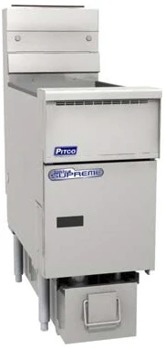 Pitco SSH55-1FD-SSTC Solstice Supreme High Efficiency Natural Gas Floor Fryer w/ Solid State Controls and Filter Drawer - 160-200 lbs./cap. - 320,000 BTU