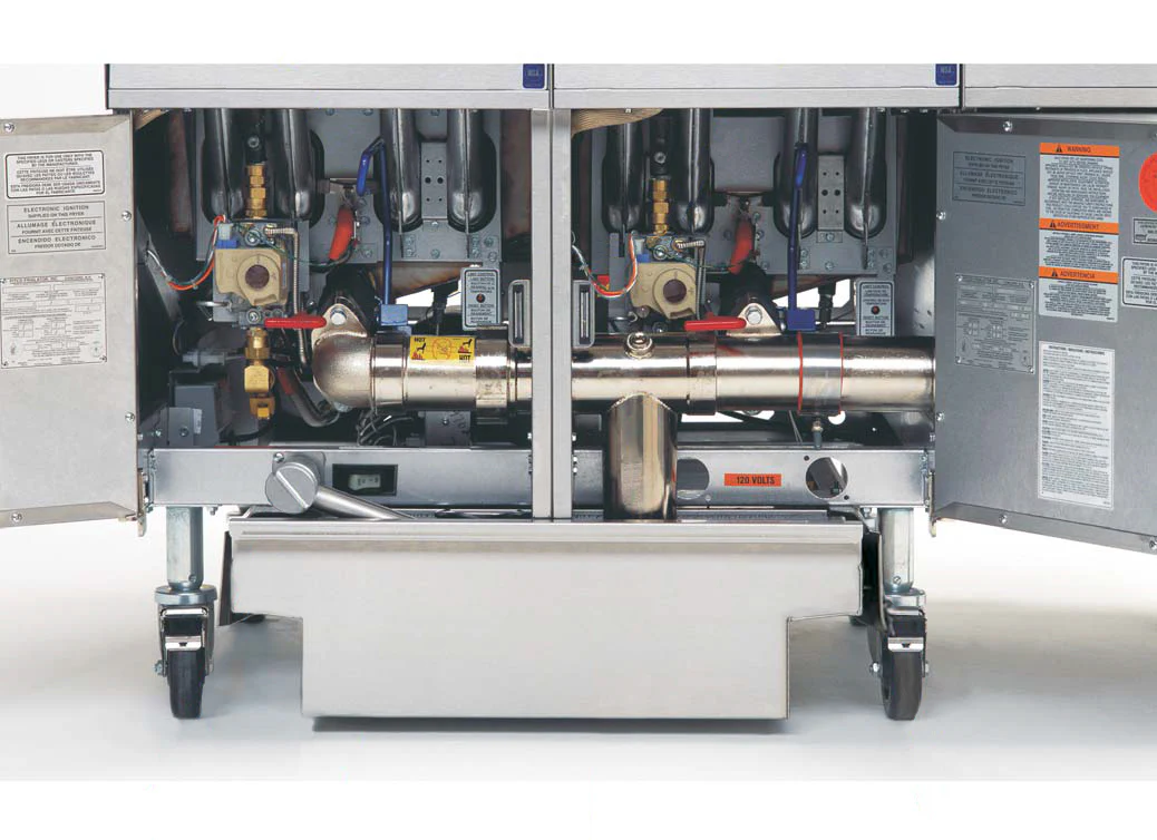 Pitco SSH55-2FD-SSTC Solstice Supreme High Efficiency 2 Bank Natural Gas Floor Fryer w/ Solid State Controls and Filter Drawer 80-100 lbs./cap. - 320,000 BTU - Image 3
