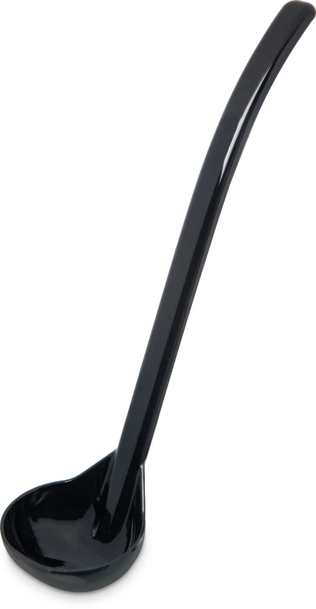 Carlisle 029503 Carly One-Piece Plastic Oval-Bowl Salad Dressing Ladle 1 oz. - 9-1/2"L - Black - Image 9
