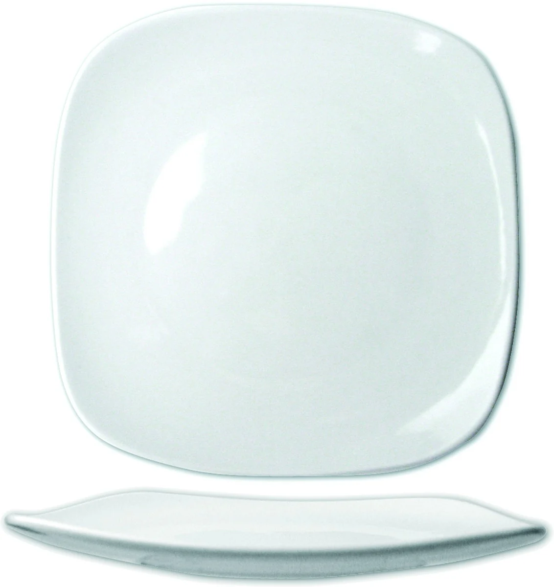 International Tableware QP-9 Quad European White Square China Plate 9-3/4" - 24/cs