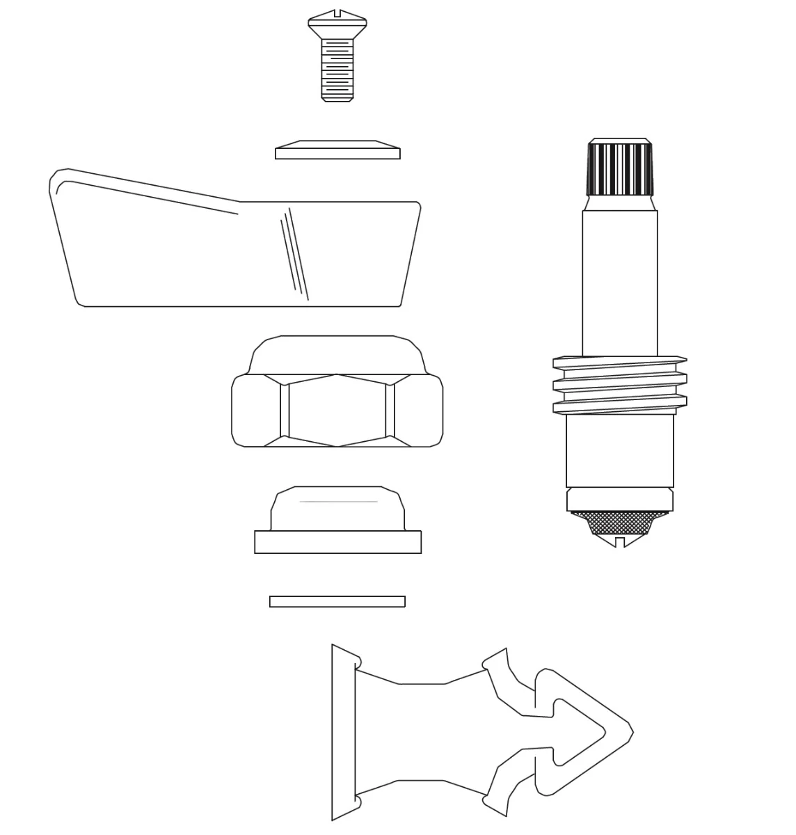 Fisher 3000-0000 Faucet Lever Handle 1/2" Right Hand Swivel Stem Repair Kit - Image 3
