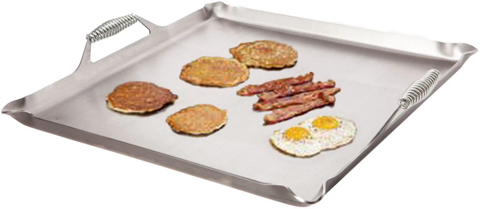 Jayhawk GRCH-4 Rocky Mountain RM2424 Chef King Cool Handle Lift Off Griddle with Pour Spouts 24" x 24"- Covers 4 Burners - Image 2