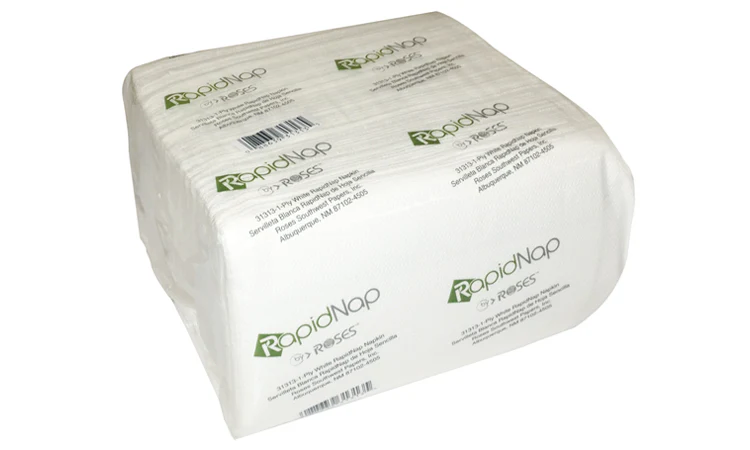 Roses Southwest 32313 RapidNap 1-ply White Dispenser Napkin 8" x 13" - 3000/Case - Image 3