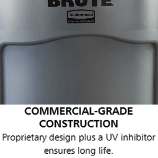 Rubbermaid FG261000GRAY Vented BRUTE Round Container 10 Gal. - Gray - Image 12