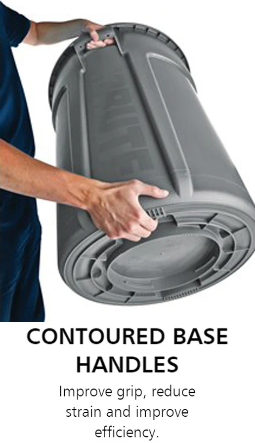 Rubbermaid FG261000GRAY Vented BRUTE Round Container 10 Gal. - Gray - Image 3