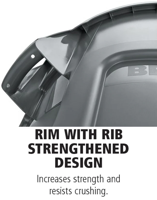 Rubbermaid FG261000GRAY Vented BRUTE Round Container 10 Gal. - Gray - Image 9
