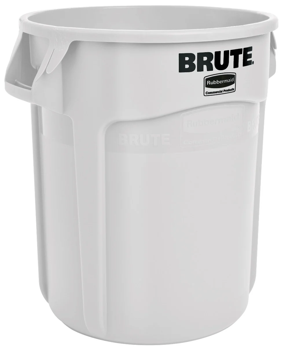 Rubbermaid FG262000WHT Vented BRUTE Round Container 20 Gal. - White - Image 3