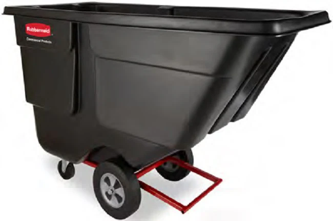Rubbermaid FG130400BLA Rotomolded Open Top Utility Duty Tilt Truck / Trash Cart - Black -  1/2 cu. yd. (450 lb. Capacity) - Image 5