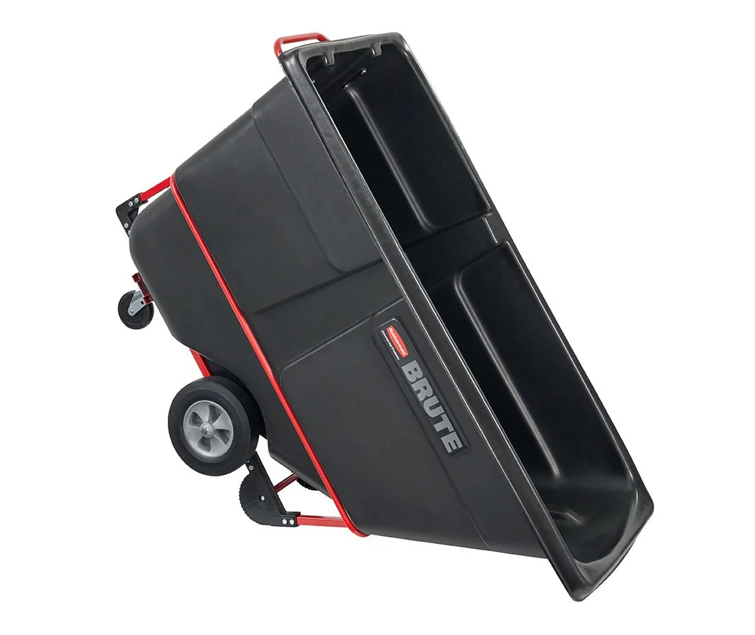 Rubbermaid FG131500BLA Rotomolded Open Top Utility Duty Tilt Truck / Trash Cart - Black - 1 cu. yd. (1250 lb. Capacity) - Image 3