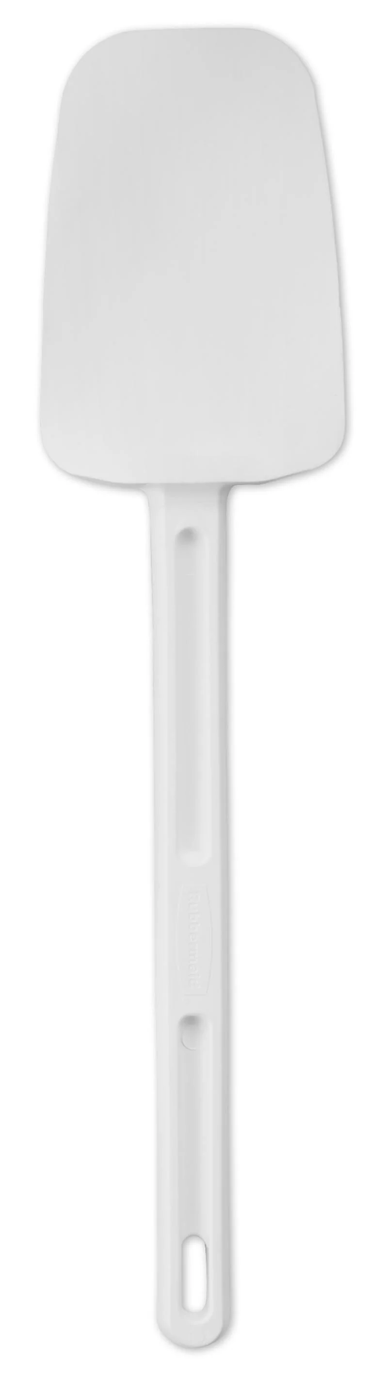 Rubbermaid FG193400WHT Cold Silicone Spoon-Shaped Spatula with White Poly Handle 13-1/2"OAL - Image 2
