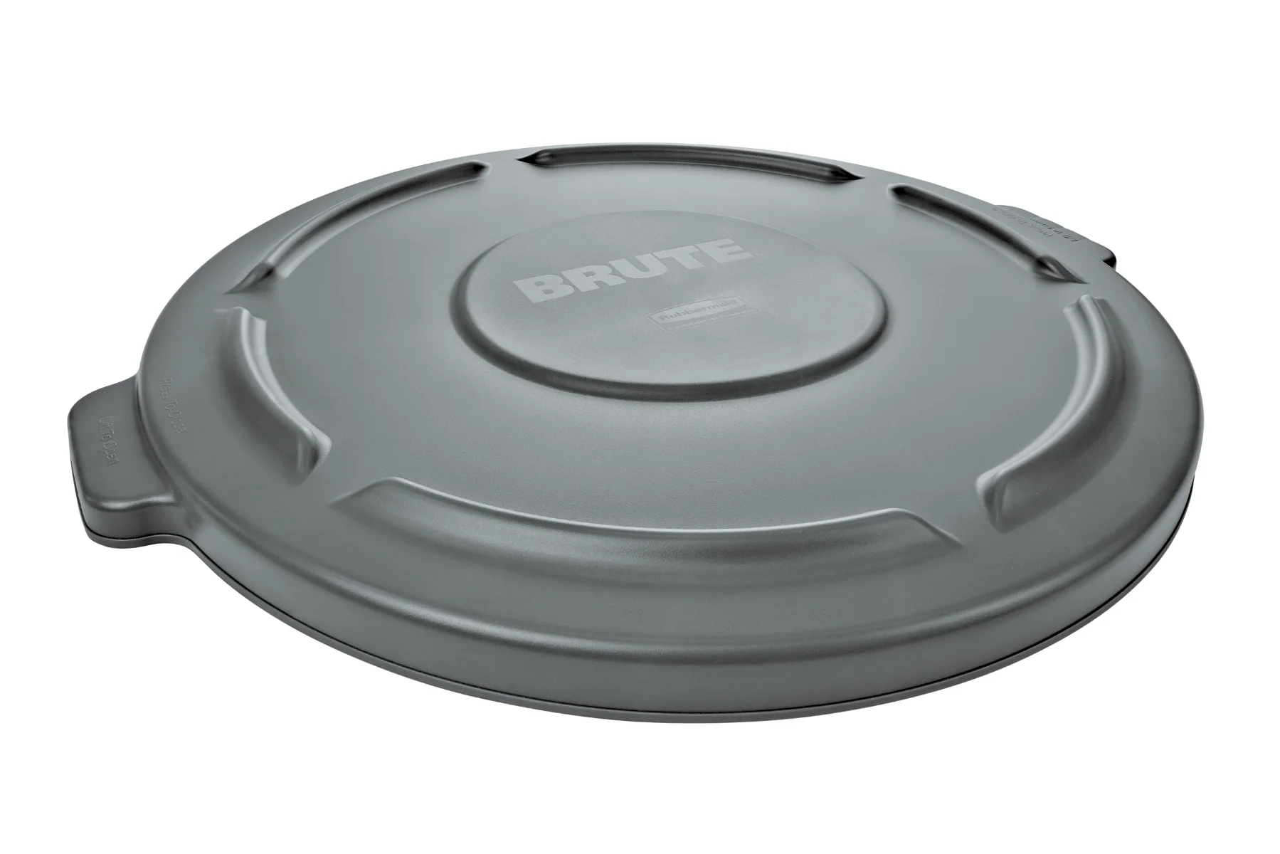 Rubbermaid FG263100GRAY BRUTE Self-Draining Round Flat Lid for use with 32-Gallon Container - Gray