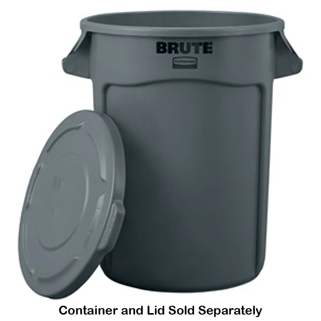 Rubbermaid FG263100GRAY BRUTE Self-Draining Round Flat Lid for use with 32-Gallon Container - Gray - Image 5