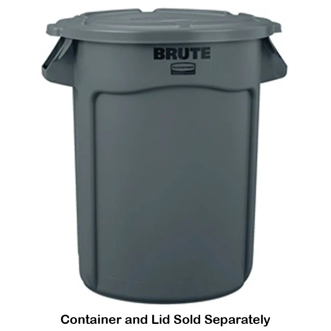 Rubbermaid FG263100GRAY BRUTE Self-Draining Round Flat Lid for use with 32-Gallon Container - Gray - Image 6