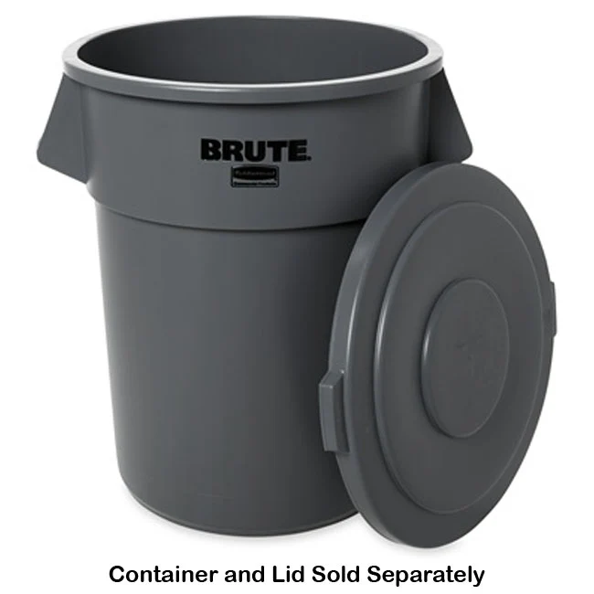 Rubbermaid FG263100GRAY BRUTE Self-Draining Round Flat Lid for use with 32-Gallon Container - Gray - Image 7