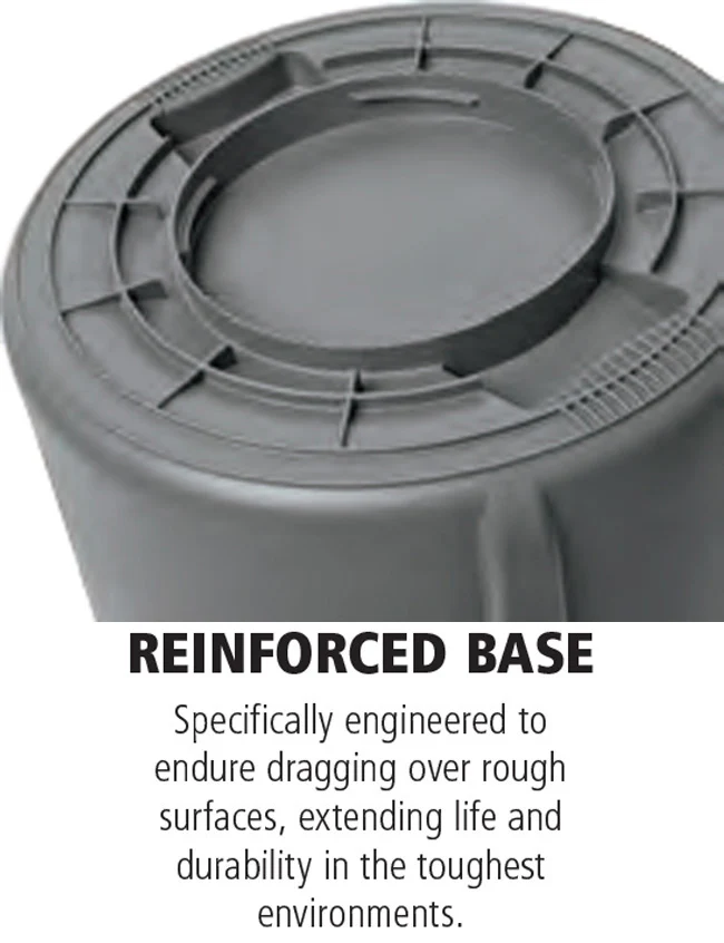 Rubbermaid FG263200WHT Vented BRUTE Round Container 32 Gal. - White - Image 5