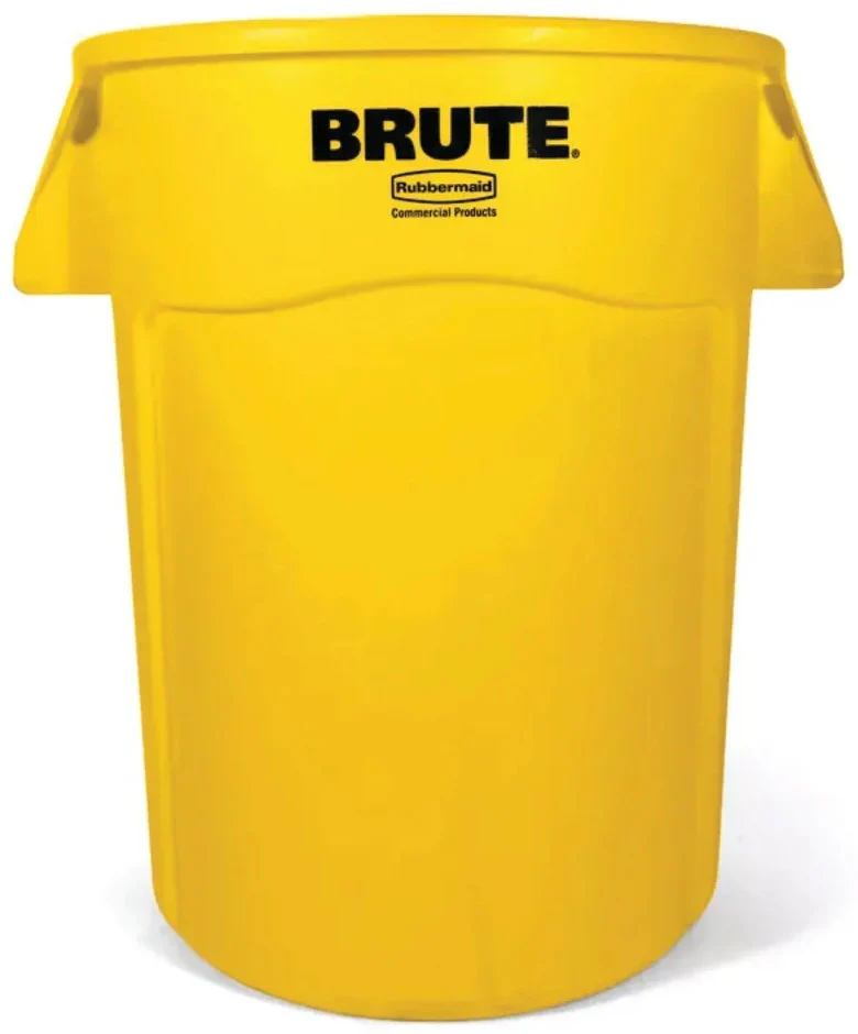 Rubbermaid FG264360YEL Vented BRUTE Round Container 44 Gal. - Yellow - Image 2