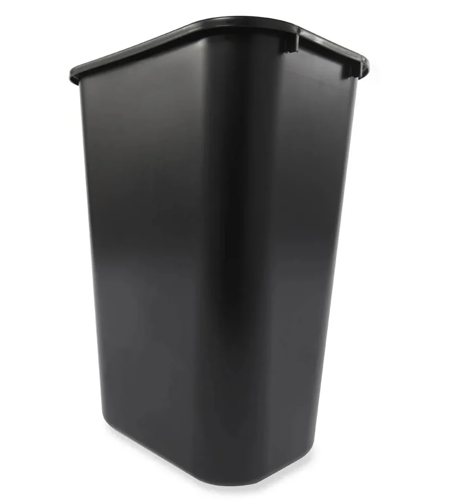 Rubbermaid FG295700BLA Large Rectangular Wastebasket / Trash Can 44-1/4 Qt. - Black - Image 2