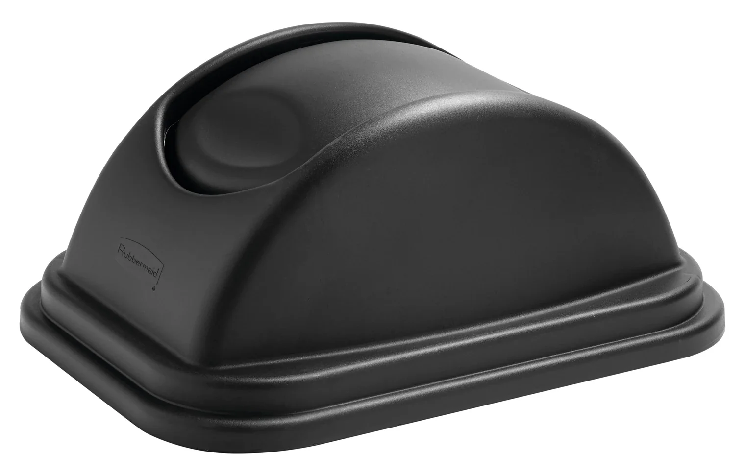 Rubbermaid FG306700BLA Untouchable Swing-Top Dome Lid for 41.3 Qt. / 10-1/4-Gallon Wastebasket - Black - Image 2