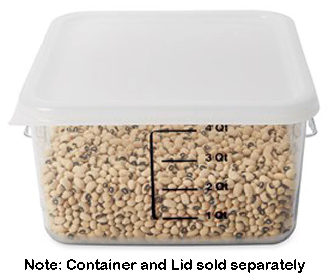 Rubbermaid FG650900WHT Space Saving Square Food Storage Container Lid 2-8 Qt. - White - Image 5