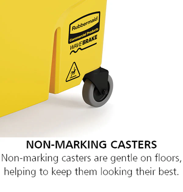 Rubbermaid FG758088YEL WaveBrake Side-Press Mop Bucket and Wringer 35 qt. - Yellow - Image 13
