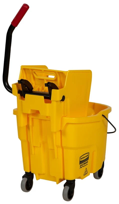 Rubbermaid FG758888RED WaveBrake Side-Press Bucket and Wringer 35 Qt. - Red - Image 6