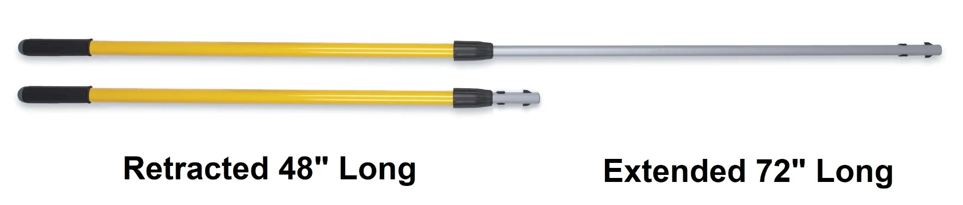 Rubbermaid FGQ75500YL00 Hygen Quick-Connect Aluminum Adjustable Handle - from 48" to 72" Long - Yellow - Image 3