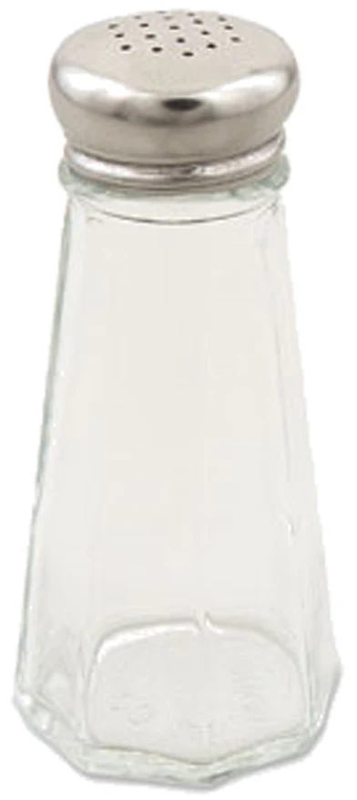 Browne 571934 Paneled Glass Salt & Pepper Shaker with SS Mushroom Top 3 oz.