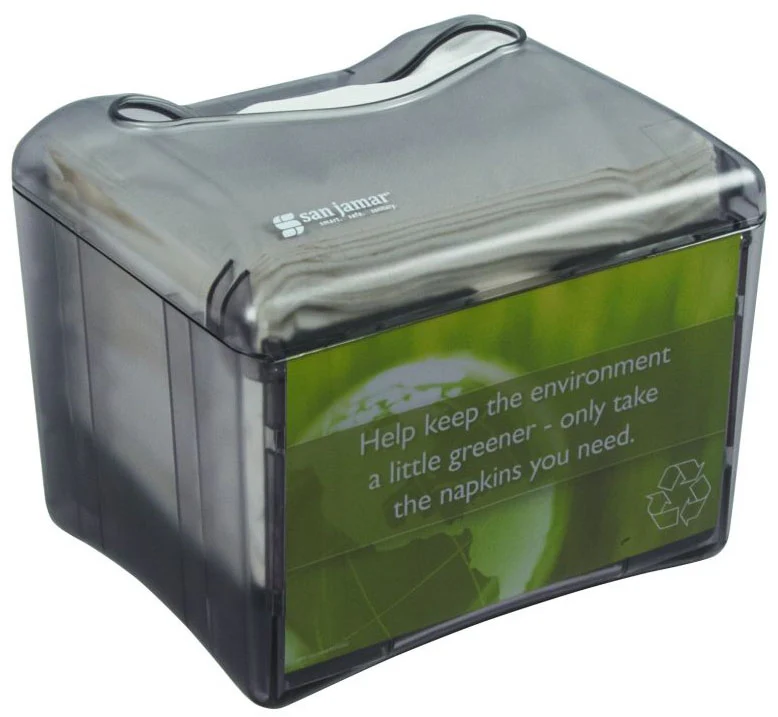 San Jamar H4005TBK Venue Tabletop Fullfold Napkin Dispenser - Translucent Black Pearl - 200 Capacity - Image 3