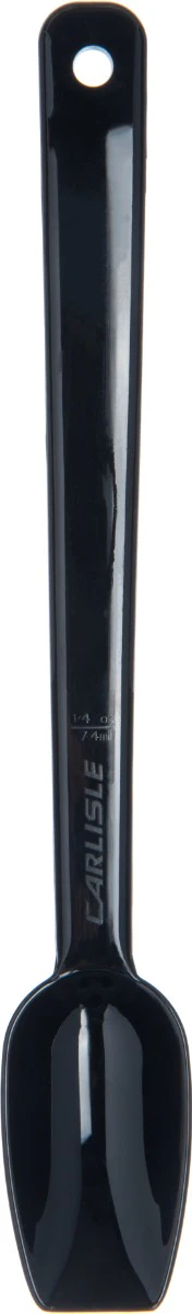 Carlisle 445003 One-Piece Plastic Solid Salad/Buffet Serving Spoon with Notched handle 8" - 1/4 oz. - Black - Image 10