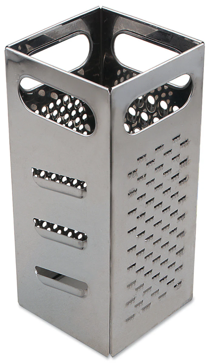 Browne 5753300 Stainless Steel 4-Sided Box Grater with Handles 4" x 4" x 9"H