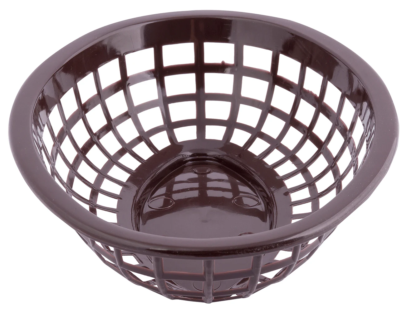 TableCraft 1071BR Side Order Plastic Oval Basket 8" x 5-1/4" x 2" - Brown - 12/Case - Image 2