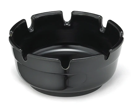 TableCraft CST363B-1 Cash & Carry Economy Plastic Stacking Deepwell Ashtray 3-7/8"Dia. x 1-3/4" - Black - 12/pk