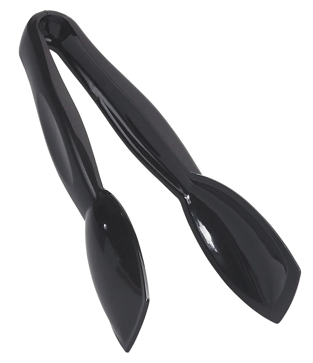 Cambro TGG6110 Lugano 1-Piece Plastic Easy-Grasp Flat-Tip Tongs 6" - Black