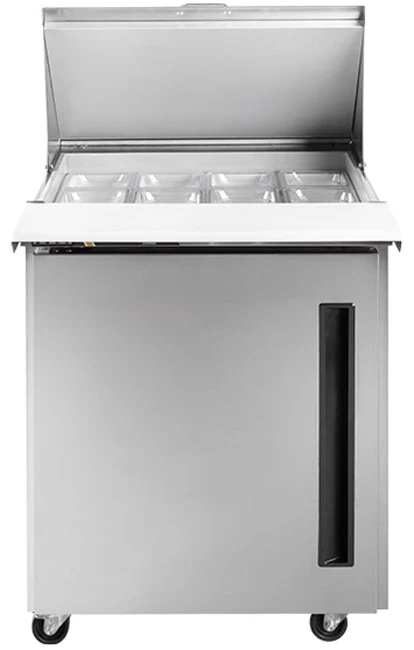 Traulsen Centerline CLPT-2708-SD-L 1-Section Left Hinged 1 Solid Door Compact Refrigerated Sandwich/Salad Prep Table with Roll-Top Lid 27" - Holds 8 (1/6) 4" deep pans (included) - 115v - Image 2
