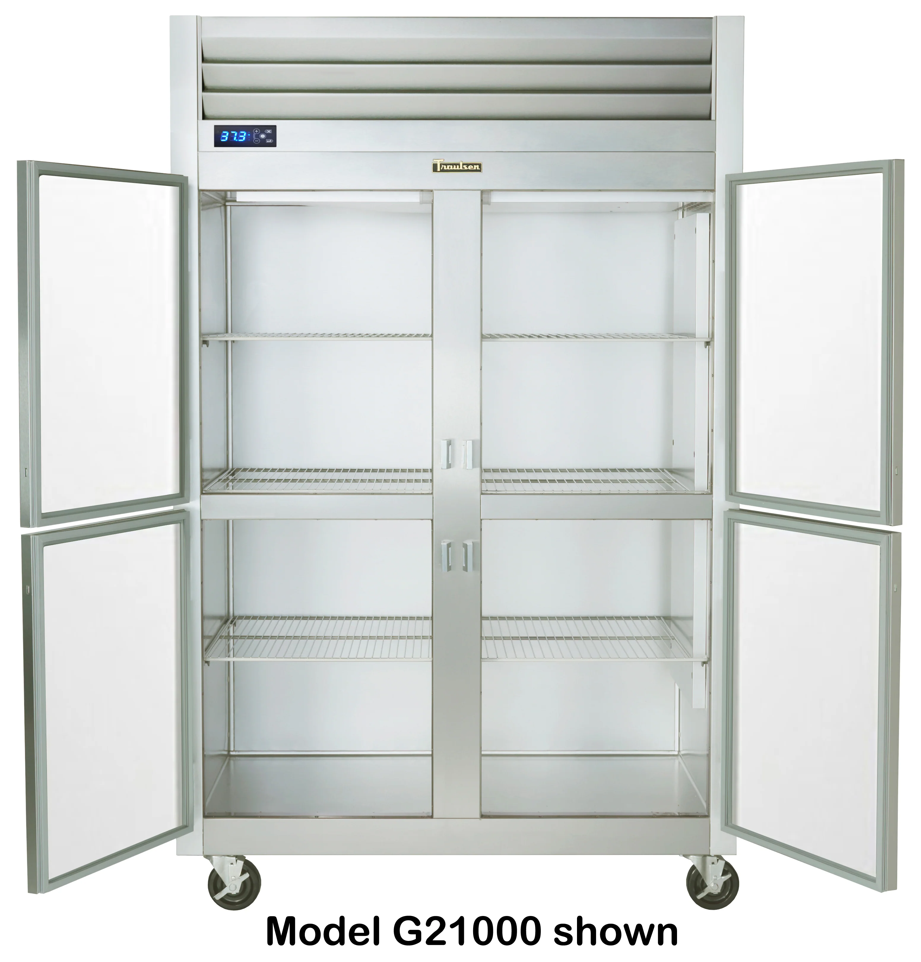 Traulsen G21003 2-Section Left/Left Hinged 4 Glass Half Door Reach-In Refrigerator 52" - 46 Cu. Ft. - Image 2