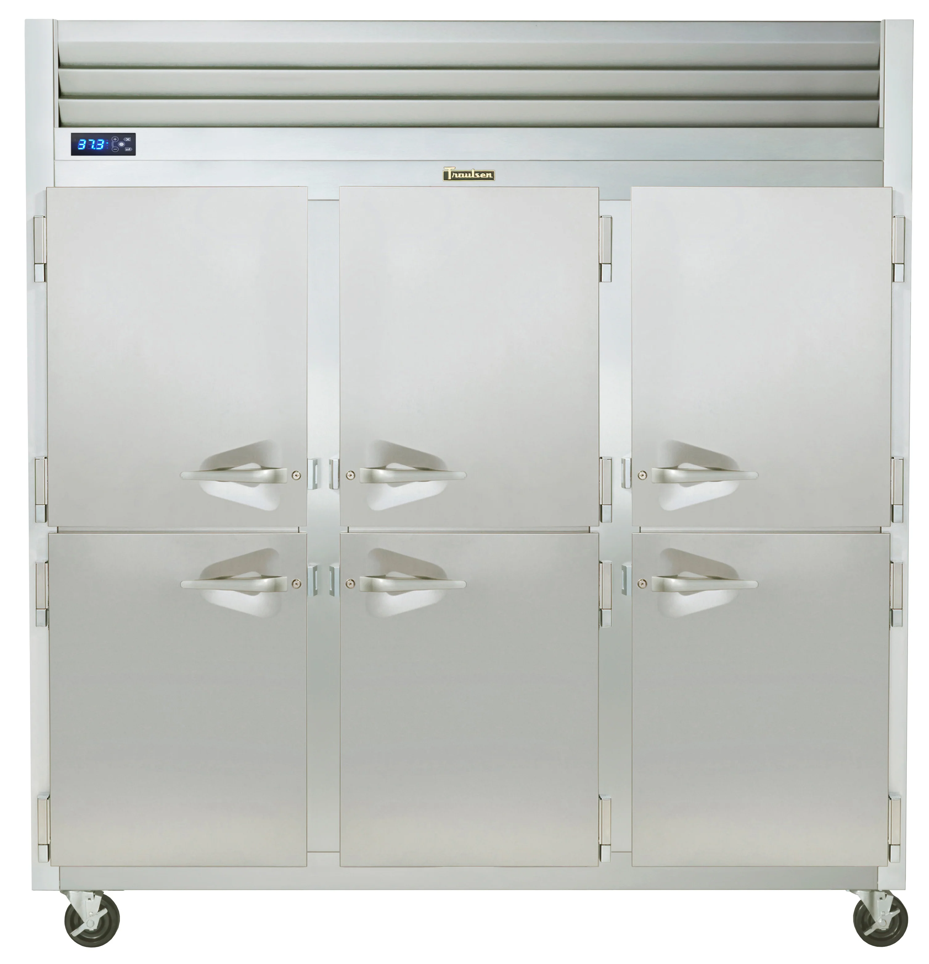 Traulsen G30000 3-Section Left/Right/Right Hinged 6 Solid Half Door Reach-In Refrigerator 76" - 69.1 Cu. Ft.