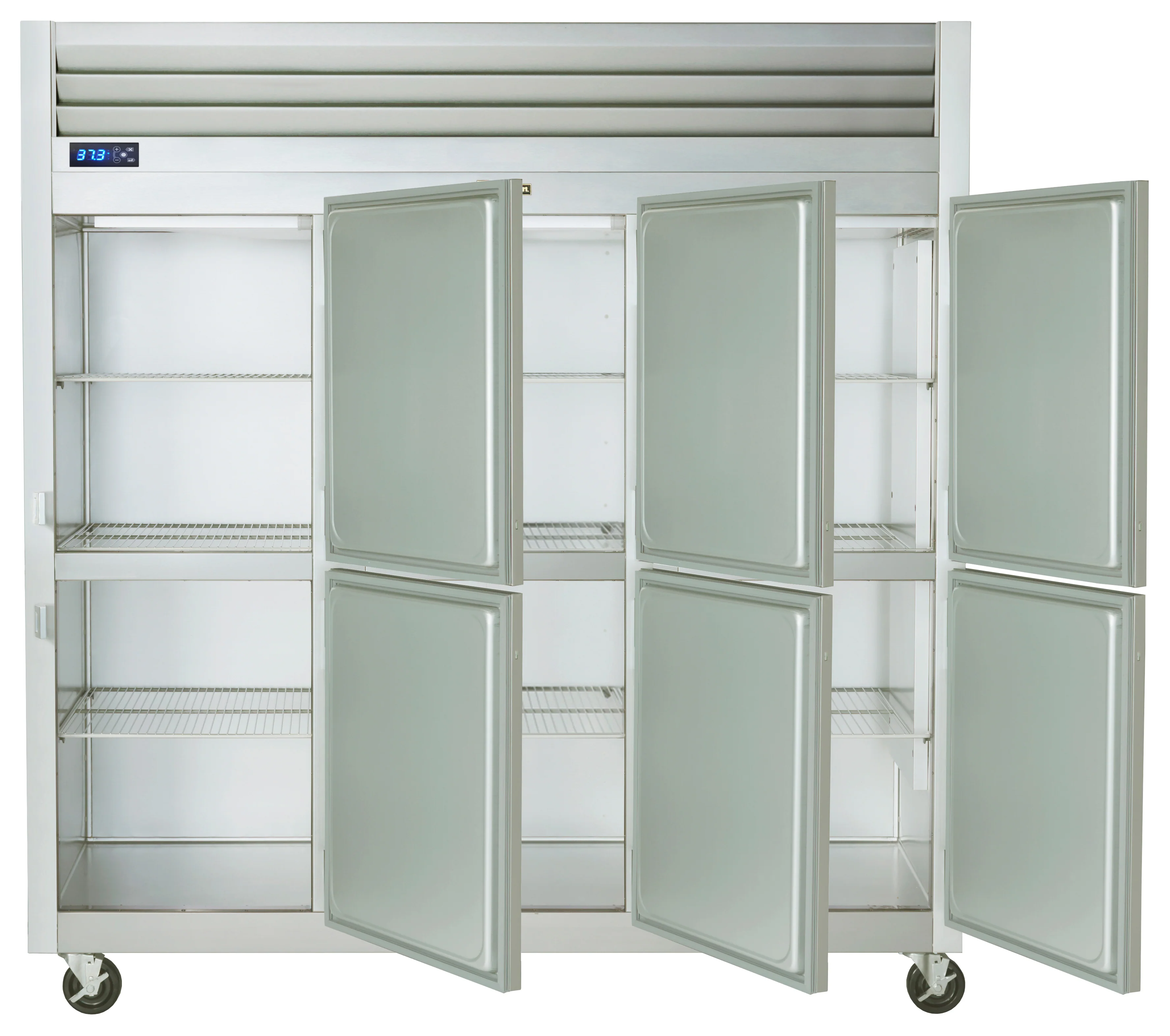 Traulsen G30002 3-Section Right/Right/Right Hinged 6 Solid Half Door Reach-In Refrigerator 76" - 69.1 Cu. Ft. - Image 2