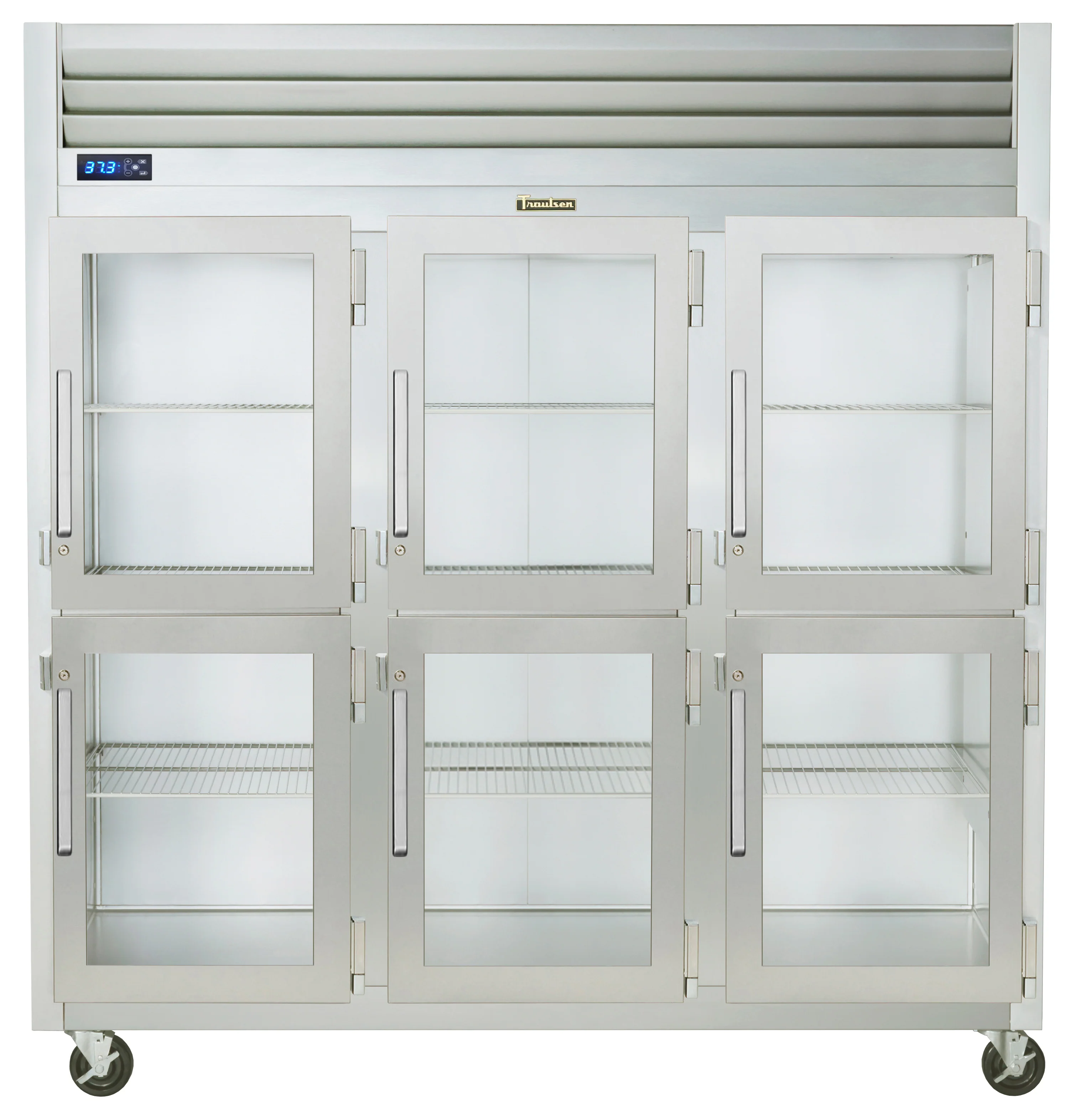 Traulsen G32002 3-Section Right/Right/Right Hinged 6 Glass Half Door Reach-In Refrigerator 76" - 69.1 Cu. Ft.