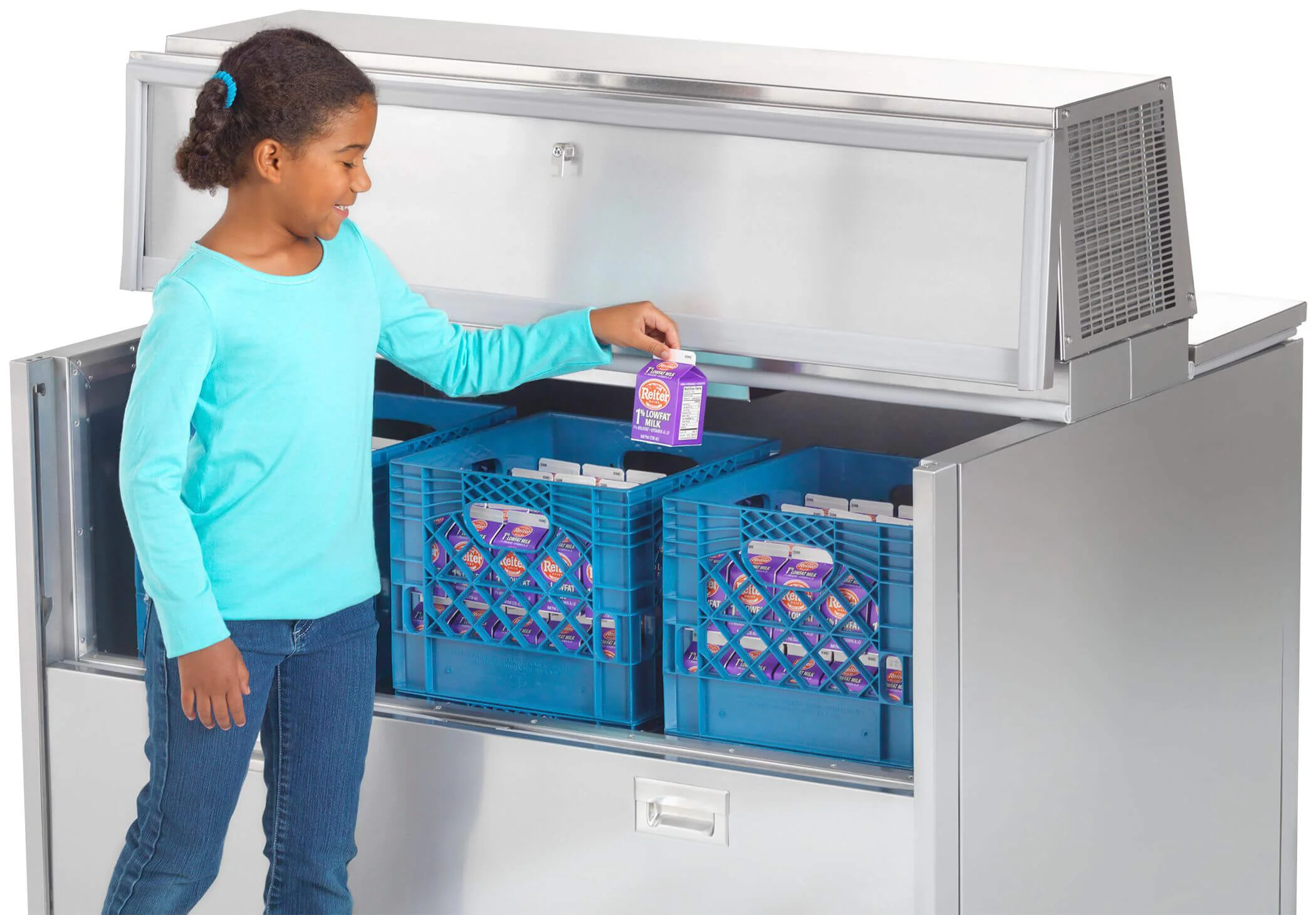 Traulsen RMC34D4 Double Sided School Milk Cooler 34" with 4" Casters - 8-Crate/cap - Image 16