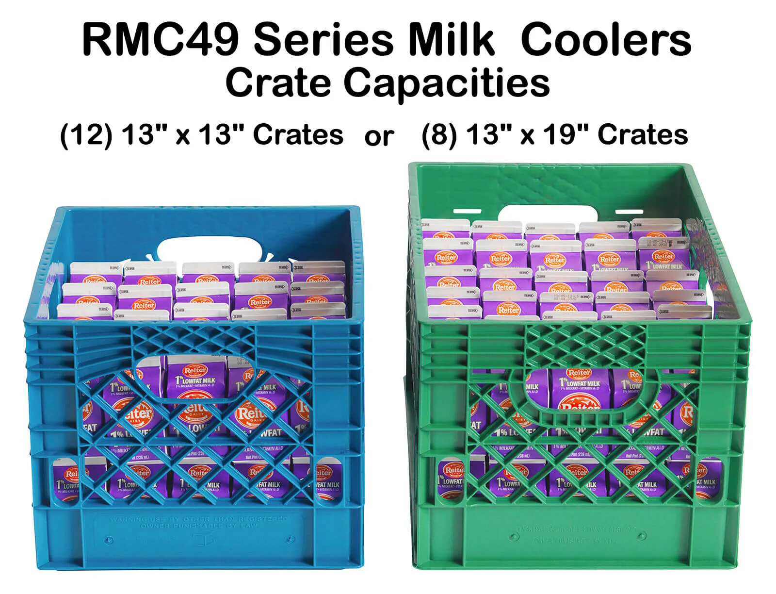 Traulsen RMC49S4 Single Sided School Milk Cooler 49" with 4" Casters - 12-Crate/cap - Image 3