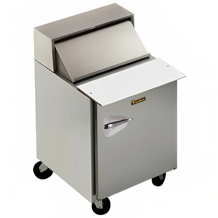 Traulsen UPT279-L-SB 1-Section 1 Left Hinged Door Refrigerated Salad/Sandwich Prep Table with Roll-Top Lid & Stainless Steel Back 27" - Holds (9) 1/6 Size Pans - 7.7 cu. ft. - 115v - Image 3